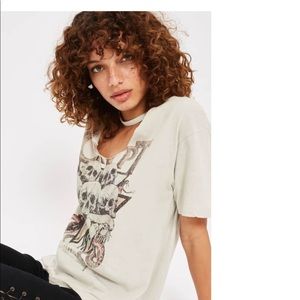 Top shop cut choker cut band tee